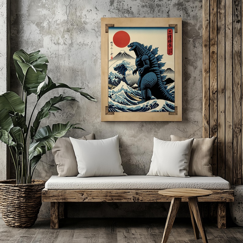 Vintage Japanese Godzilla Poster | Kaiju Wall Art | Japanese Movie Print
Bring the mighty roar of Godzilla into your space with this vintage Japanese poster! Inspired by classic kaiju films and traditional Japanese art, this piece is perfect for collectors, movie lovers, and fans of retro style.