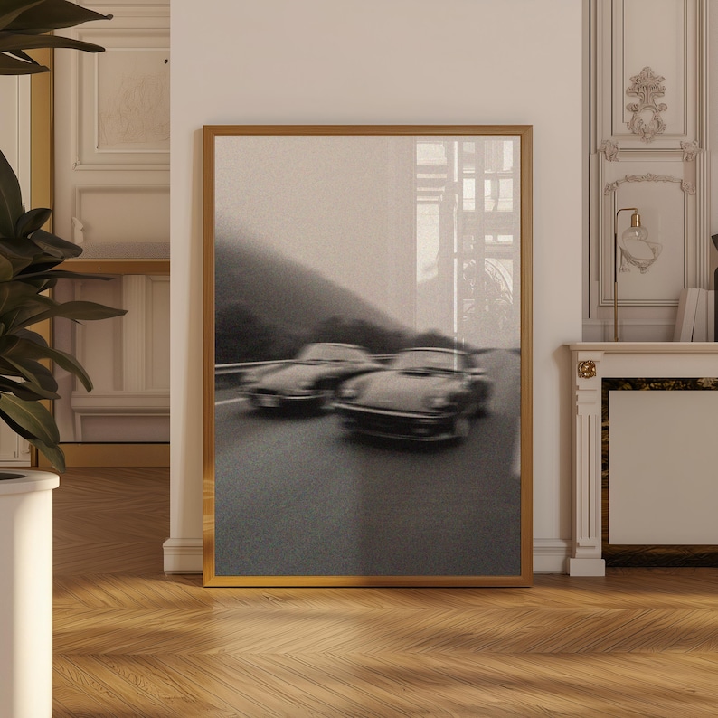 Wall art print of classic Porsche 911 race car, perfect for motorsport fans and retro car lovers, unique artwork for garages, man caves, or living rooms, racing fan gift, vintage car poster with nostalgic style, great for anniversaries or Christmas, elegant racing-themed decor for Porsche collectors.Vintage Racing Porsche Poster Print | Automotive poster | Vintage Car Racing Gift | Wall Art for Racing Fans | Porsche 911 Poster Gifts