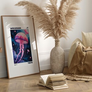 Yayoi Kusama jellyfish poster | Japanese wall art print | Japanese poster | Japanese living room decor | jellyfish poster art jellyfish gift
This Yayoi Kusama jellyfish poster is a stunning addition to any Japanese-themed living room decor. The bright and intense colors of the giclée print will bring life to your walls, offering a unique and artistic vibe. Perfect for art lovers and those who appreciate Japanese culture. Ideal for special occasions, celebrations, and holidays.