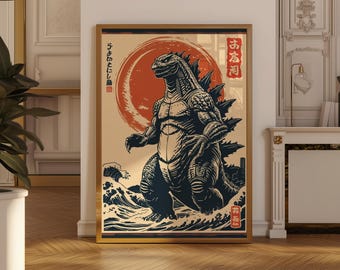 Japanese Posters Godzilla, Vintage Japanese Godzilla Kaiju Wall Art Poster , Vintage Poster Godzilla, Japanese Art | godzilla monster poster