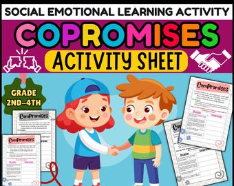 Kompromiss- und Problemlösungsarbeitsblatt | Konfliktlösung Printable | SEL-Aktivität für Kinder | Tool für Beratung und Kommunikation im Klassenzimmer