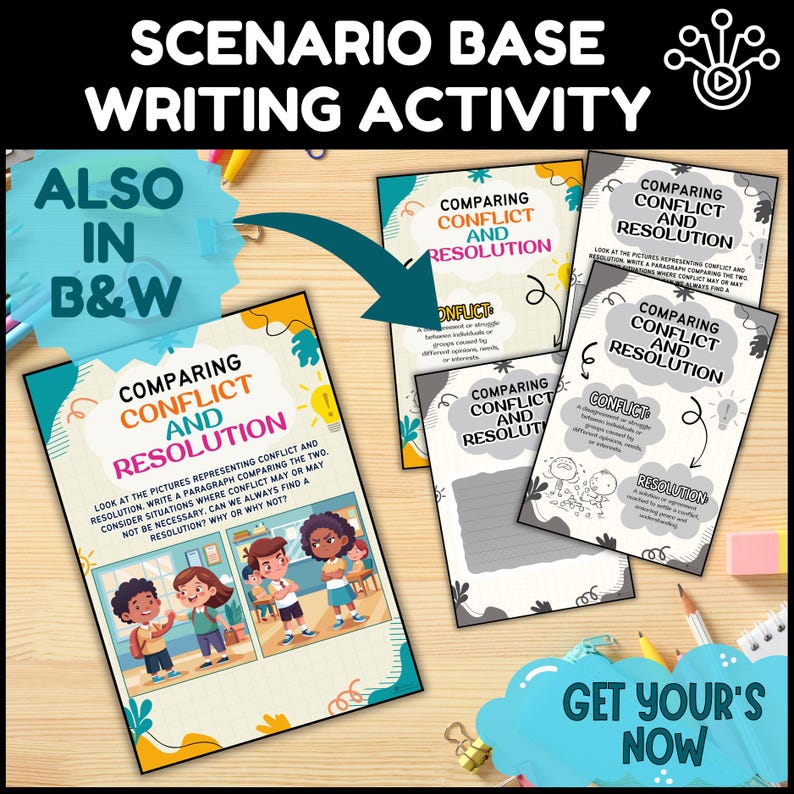 Conflict Resolution Worksheet Printable - SEL Writing Activity ...