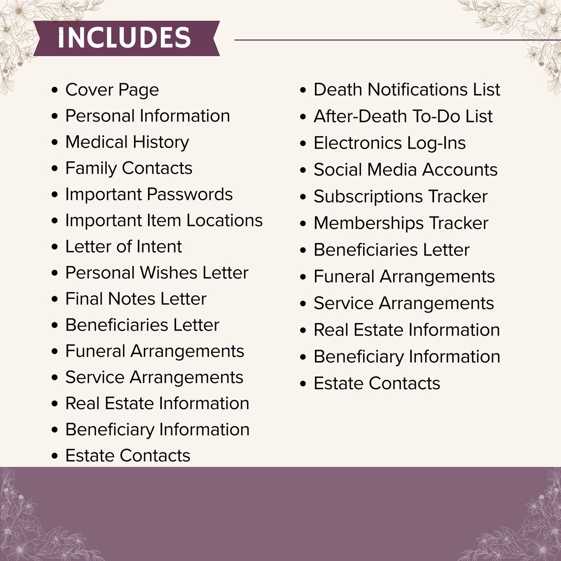 End of Life Planner Printable | Death Binder | Legacy Planner ...