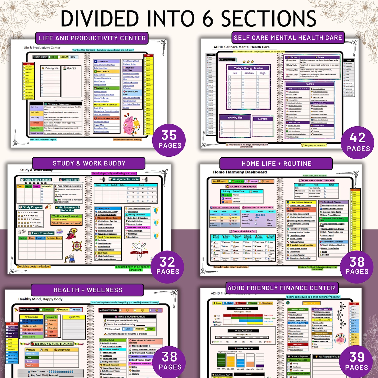 Onenote Template ADHD Digital Planner Bundle , Hyperlinked Daily ...