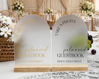 Arch Guest Book Sign, Photo Guestbook Sign, Polaroid Wedding Sign, Guestbook Acrylic Sign, Snap It Shake It Sign It,Table Sign,Wedding Decor