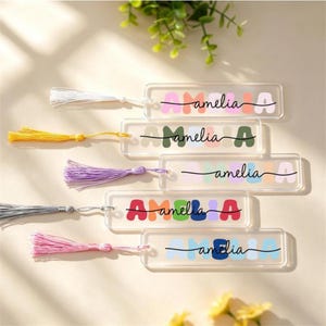 Personalized Colorful Name Bookmark with Tassel, Back To School Acrylic Bookmark, Best Friend Gift,Graduation Gift,Cute Book Mark