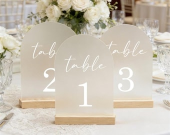 Wedding Table Number,Frosted Arch Acrylic Table Numbers,Wooden Table Numbers,Custom Arch Wedding Decor,Arched Table Numbers,Table Numbers