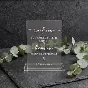 In Loving Memory Sign for Wedding,We Know You Would be Here Today If Heaven Wasn't So Far Away Wedding Sign, Memory Table Sign,Wedding Decor