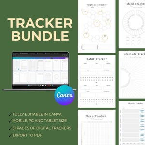 Pacchetto di planner digitale minimalista / Organizzatore di studio, lavoro e vita per studenti / Tracker delle abitudini e pianificatore di attività / Canva / PDF / PLR