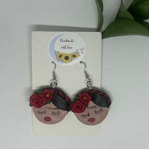 Frida Earrings | Handmade | Polymer Clay Earrings | Lightweight