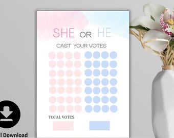 Gender Reveal Voting Sign: Team Junge oder Mädchen, Babypartyspiel, Babygeschlechtsvorhersagen