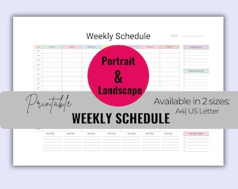 Weekly schedule planner printable for busy minds ADHD daily routine time blocking to do checklist productivity Template