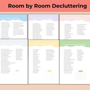 ADHD Friendly Declutter Planner Bundle Printable Canva Weekly, Monthly, Yearly Cleaning Schedule Template