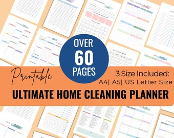 Hausputzplaner-Bundle bearbeitbar, Reinigungsplan, Familien-Chore-Chart, 30-Tage-Decutter-Challenge, wöchentliche monatliche Checkliste
