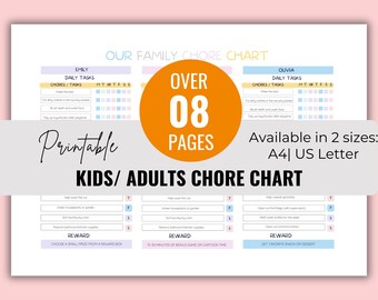 Wöchentlicher Familienplan für Erwachsene: Planer für geteilte Verantwortung der Familie