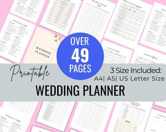 Hochzeitsplaner für Bräute, Hochzeitsplaner, Budget, Checkliste, Gästeliste - 49 Seiten