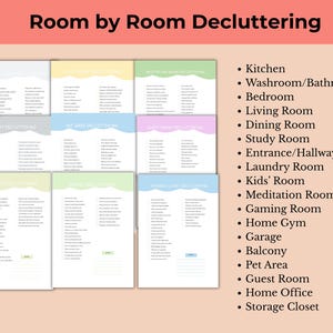 ADHD Friendly Declutter Planner Bundle Printable Canva Weekly, Monthly, Yearly Cleaning Schedule Template