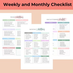 ADHD Friendly Declutter Planner Bundle Printable Canva Weekly, Monthly, Yearly Cleaning Schedule Template