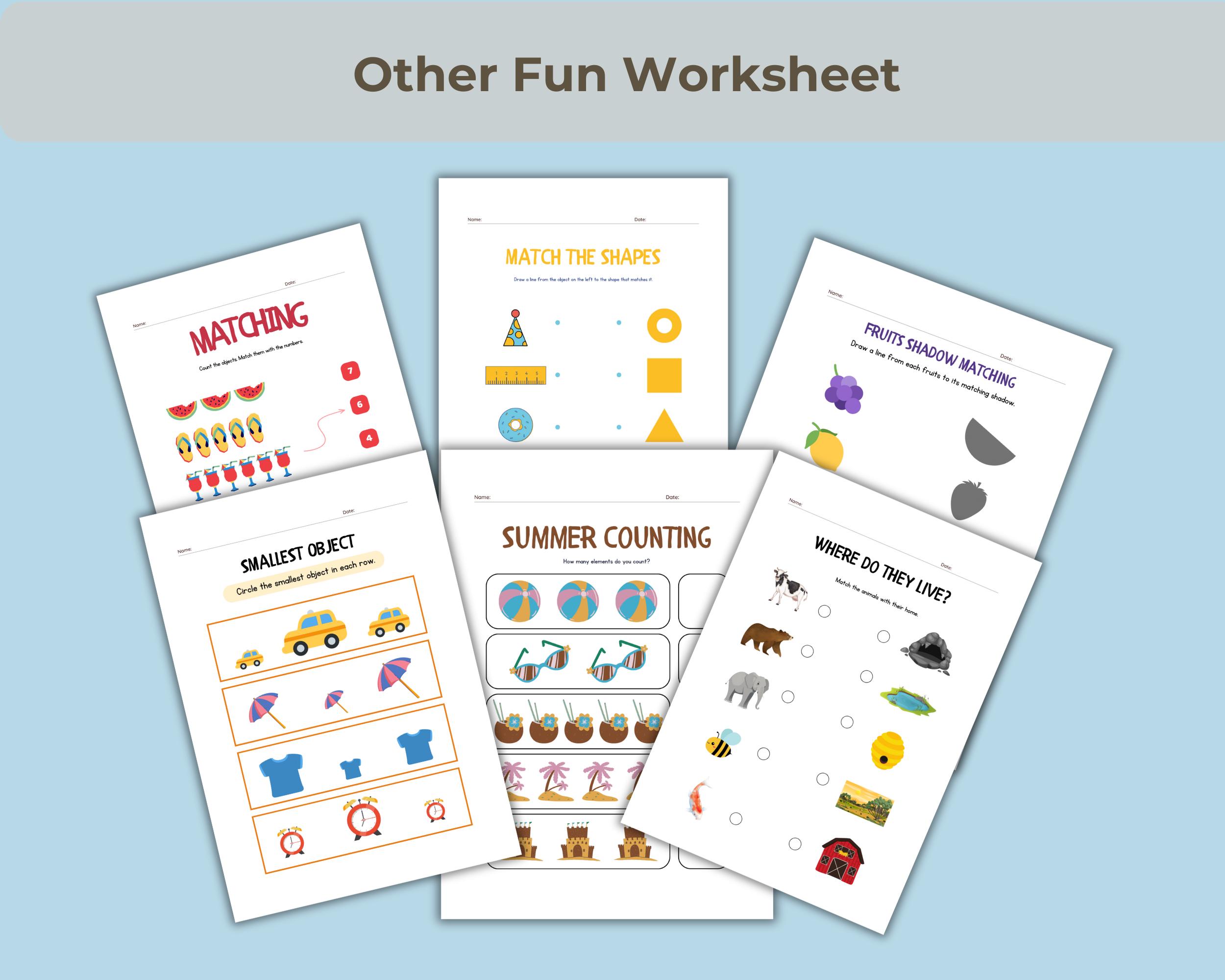 Pre K Kindergarten Worksheets for Kids Homeschool Learning Bundle 600