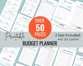 Haushaltsplaner Druckbares Bundle Monatlicher Budget Tracker Einsparungen Herausforderung Kreditkartenrückzahlung Planer Minimalistisches Buch