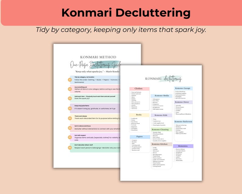 ADHD Friendly Declutter Planner Bundle Printable Canva Weekly, Monthly, Yearly Cleaning Schedule Template