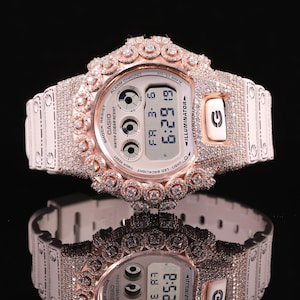 Moissanite G Shock Watch Iced Out Diamond Bezel, Bust Down G Shock