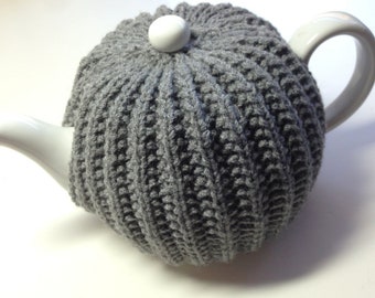 Handknit Gray Teapot Cozy, Teapot Cosy, Gift for Tea Lovers, Kitchen Accessories