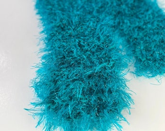 Princess Teal Scarf for Little Girls, Soft, Sparkly, Fuzzy Acrylic Boa, Perfect for Dress Up Play & Imaginative Gift