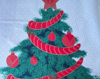 Christmas Tree Fabric Panel, Northcott Fabrics Home for the Holidays #2216,  Quilting Cotton, Great Gift for Crafters