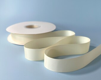 Grosgrain 1" Wide Ivory Ribbon, 5 Yard Bundle, Sewing Notions, DIY Craft Supplies, Great Gift for Crafters