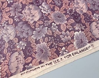 Dusty Lavender Floral Cotton Fabric, Premium Quilt Shop Quality, 1 Yard, USA Designed Textile for Crafting & Home Decor