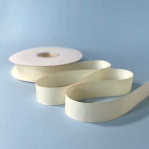 Grosgrain 1 Wide Ivory Ribbon, 5 Yard Bundle, Sewing Notions, DIY Craft Supplies, Great Gift for Crafters image 1