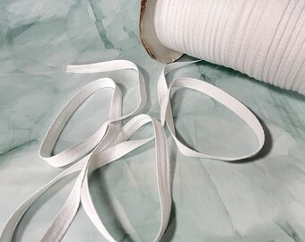 White Cotton Twill Tape, 1/2" Width, Sewing Essential, Homespun Ribbon & Bow Material. Craft Gift Supply