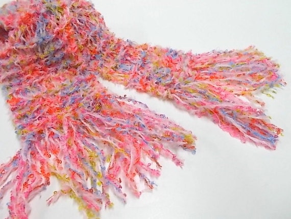 Items similar to Little Girls Pink Scarf, Toddler Accessories, Fringed ...