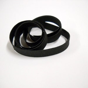 1/2'' Black Elastic, Sold by 2 Yards at a Time, Flat Braided and Durable, Crafts & Sewing Notions image 3