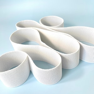 Ribbed Non-Roll Waistband Elastic, White 2&quot; Wide-By the Yard, Pomona Pants
