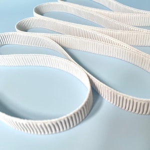 Narrow Ribbed Elastic, 3/4&quot; Wide White Durable Stretchy Band, Easy to Sew & Washable
