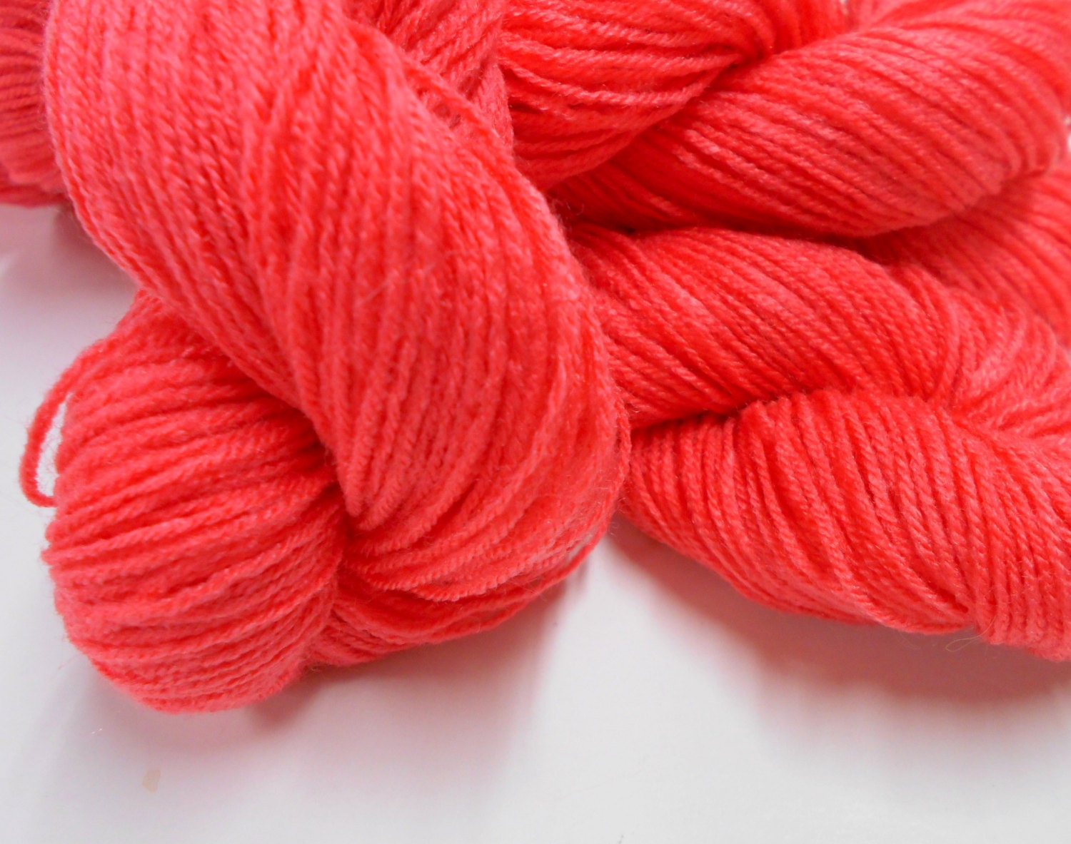 Bright Tangerine Yarn from Tamm Yarns 3 Skeins 197 yds each Etsy
