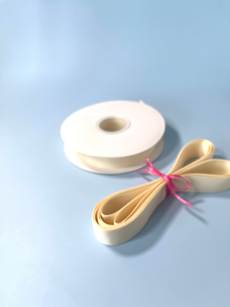 Grosgrain 1 Wide Ivory Ribbon, 5 Yard Bundle, Sewing Notions, DIY Craft Supplies, Great Gift for Crafters image 2