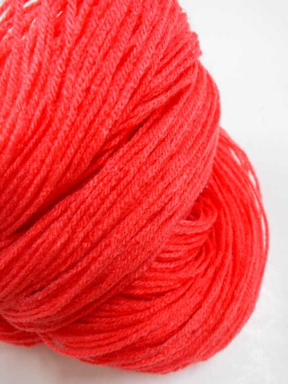 Bright Tangerine Acrylic Yarn Made by Tamm Yarns Sold by Etsy