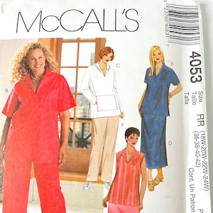McCall&#39;s Pattern 4053 Plus Size Women&#39;s Top & Skirt Pants Sewing Pattern | Easy Beginner DIY Fashion | Petite-Friendly 18W-24W
