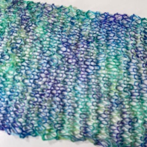 Aqua Blue/Green Scarf, Women's Lacy Fringed Lightweight Accessory, Handknit Gifts for Girlfriend image 3