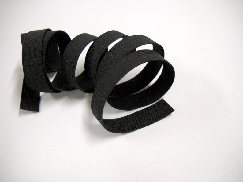 1/2'' Black Elastic, Sold by 2 Yards at a Time, Flat Braided and Durable, Crafts & Sewing Notions image 5