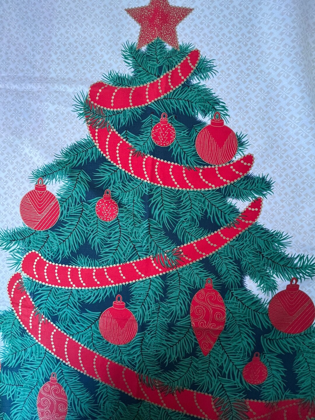 Christmas Tree Fabric Panel Northcott Fabrics Home for the Etsy