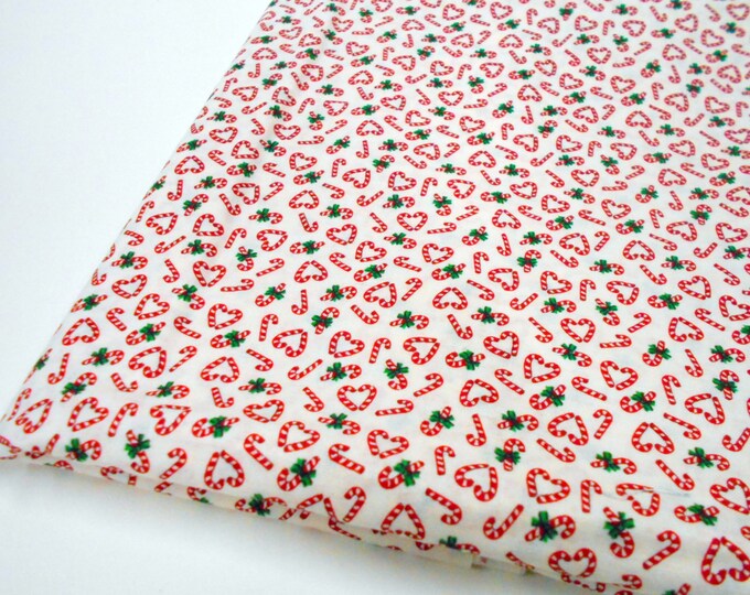 Candy Cane Holiday Fabric From Cranston Print Works Cotton Etsy
