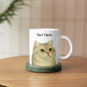Funny Cat Mug, Cute Cat Mug, Personalized British Shorthair, Big Innocent Eyes, Custom Name Mug, Cat Mom Gift, Kawaii Cat