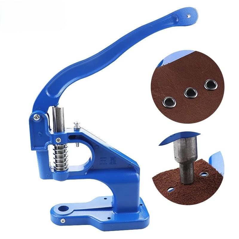 Manual Eyelet Press Machine Hand Punch Tool Kit with Metal Dies for Leather Craft Hole Punch Grommet Installation Tool Set