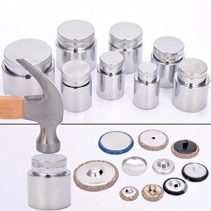 Stampo per bottoni rivestiti in tessuto 20L–60L, stampo rotondo per bottoni, strumento fai da te per la creazione di bottoni da cucito, per pressa manuale o martello