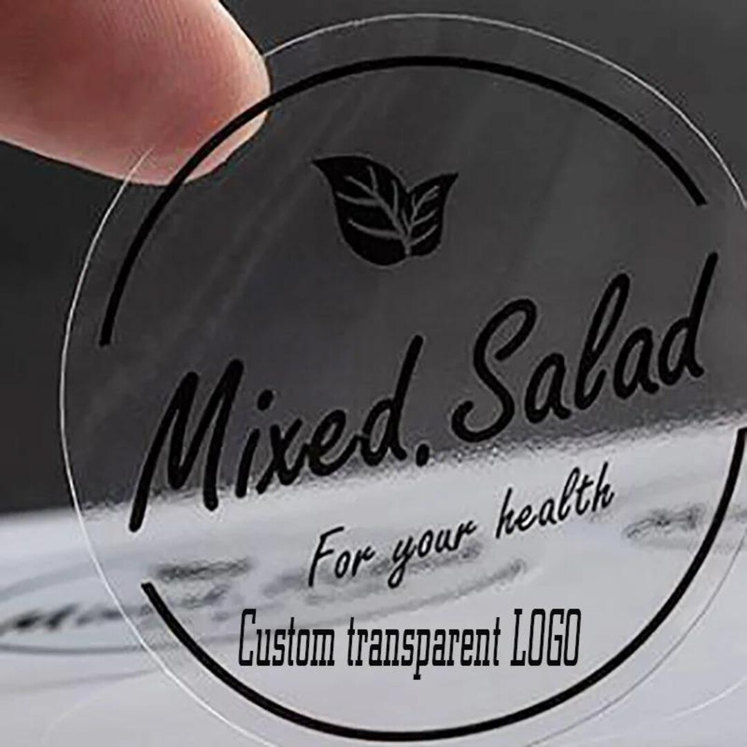 DIY Custom Transparent Stickers 100PCS Personalized Logo Labels 3–20cm ...