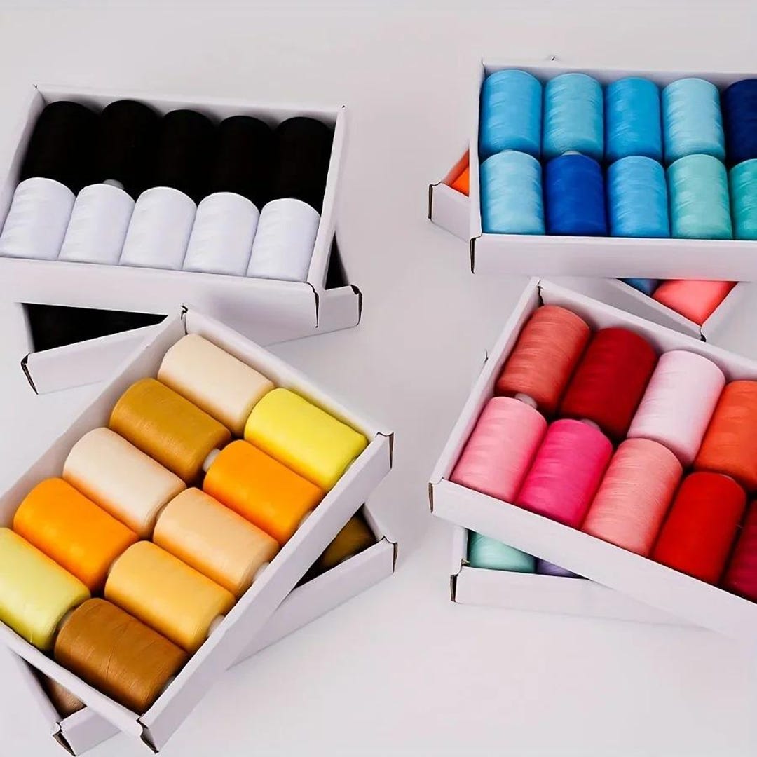 Primary Color Sewing Thread 10 Color Sewing Thread Set 1000 Yards | Multicolour Polyester Thread ...